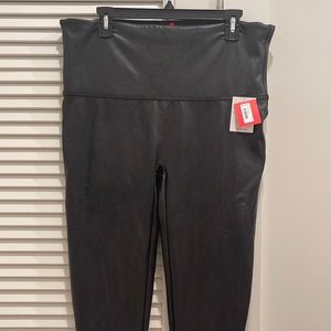 Spanx black faux leather leggings